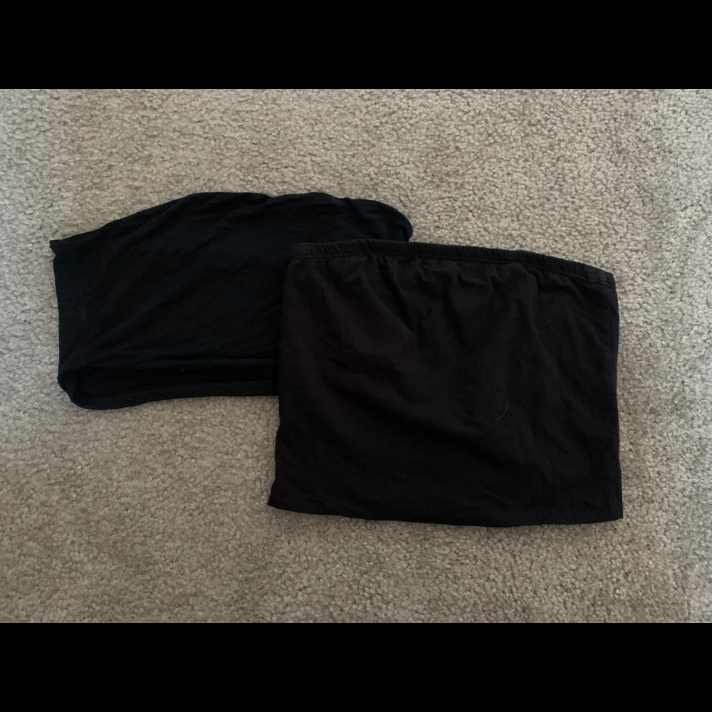 2 black crop tops